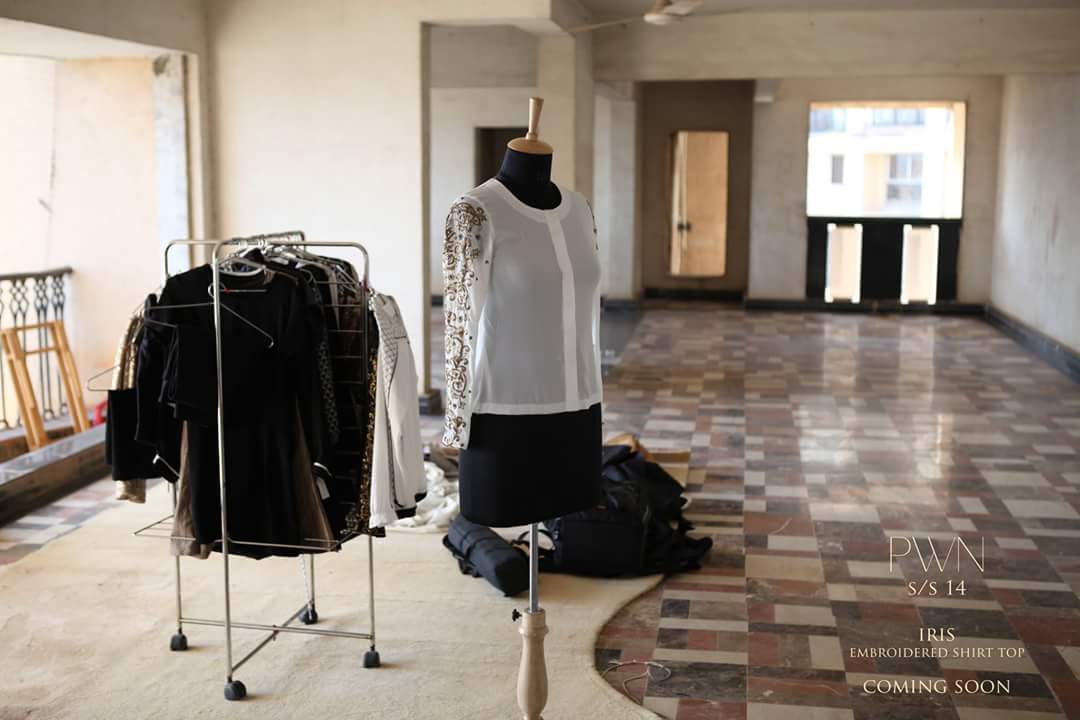 White Shirt with Embroidered Sleeves